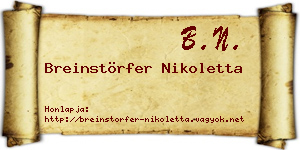 Breinstörfer Nikoletta névjegykártya